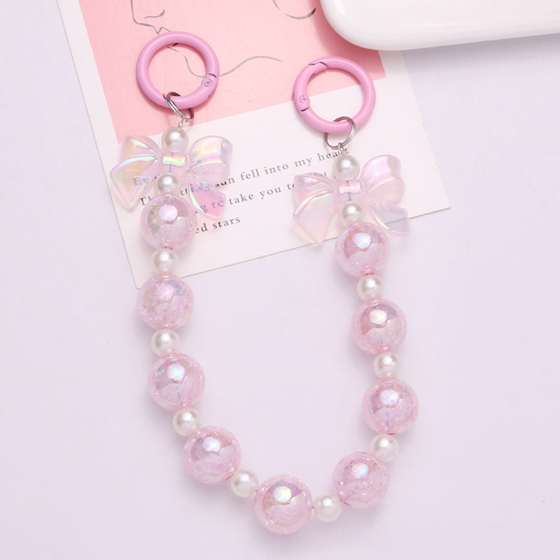 Wholesale Colorful Acrylic Burst Beads Gradient Bow Keychain